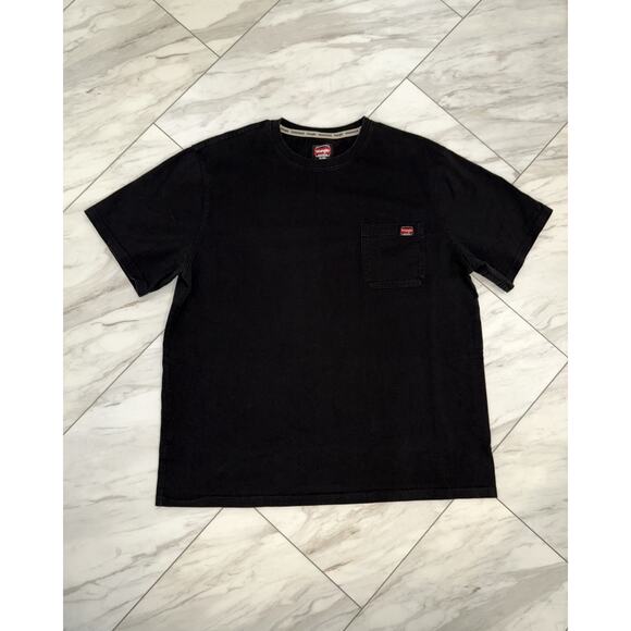 Wrangler Pocket T Shirt Mens Size XL Black Workwear Casual Comfortable Baggy Tee - Picture 1 of 3